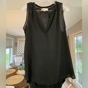 Loft mixed media tank -black size small